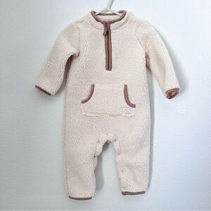Carter's Cream and Brown Fleece Bodysuit